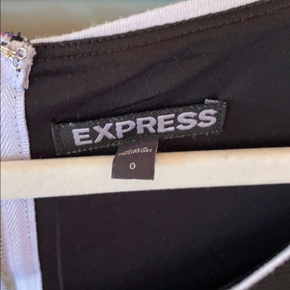 Express Black and White Tight Bodycon Dress - Picture 3 of 3
